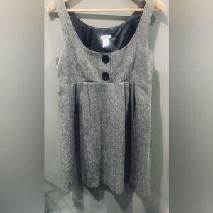Soda Blu Gray Tweed Sleeveless Empire Waist Baby Doll Dress Size M